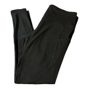 Women's Black Yoga Waist Gym Activewear Leggings Size XL/12 EUC #0313